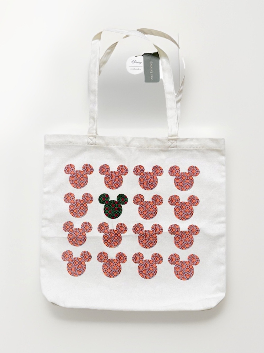Disney x Vera Bradley Mickey Mouse Kaleidoscope Tote Bag White & Multi-Color NWT
